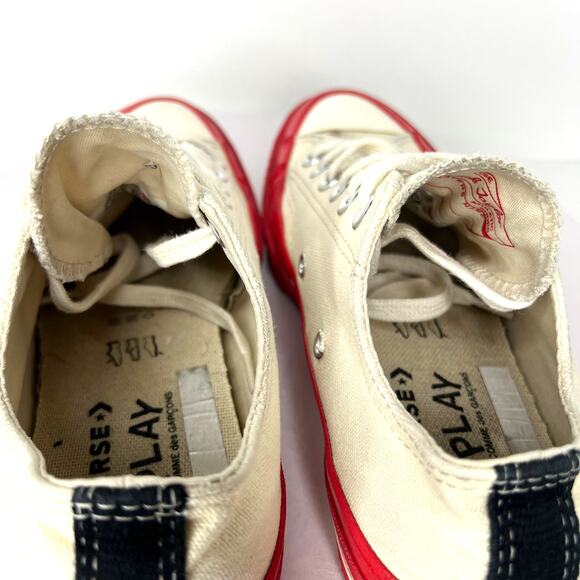 Comme des Garçons PLAY x Converse 7 Womens Red Sole Chuck 70 Low Sneaker - Picture 7 of 11